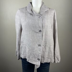 OSKA Linen Lagenlook Oversized Lightweight Jacket Size 0 Fits Like A S/M